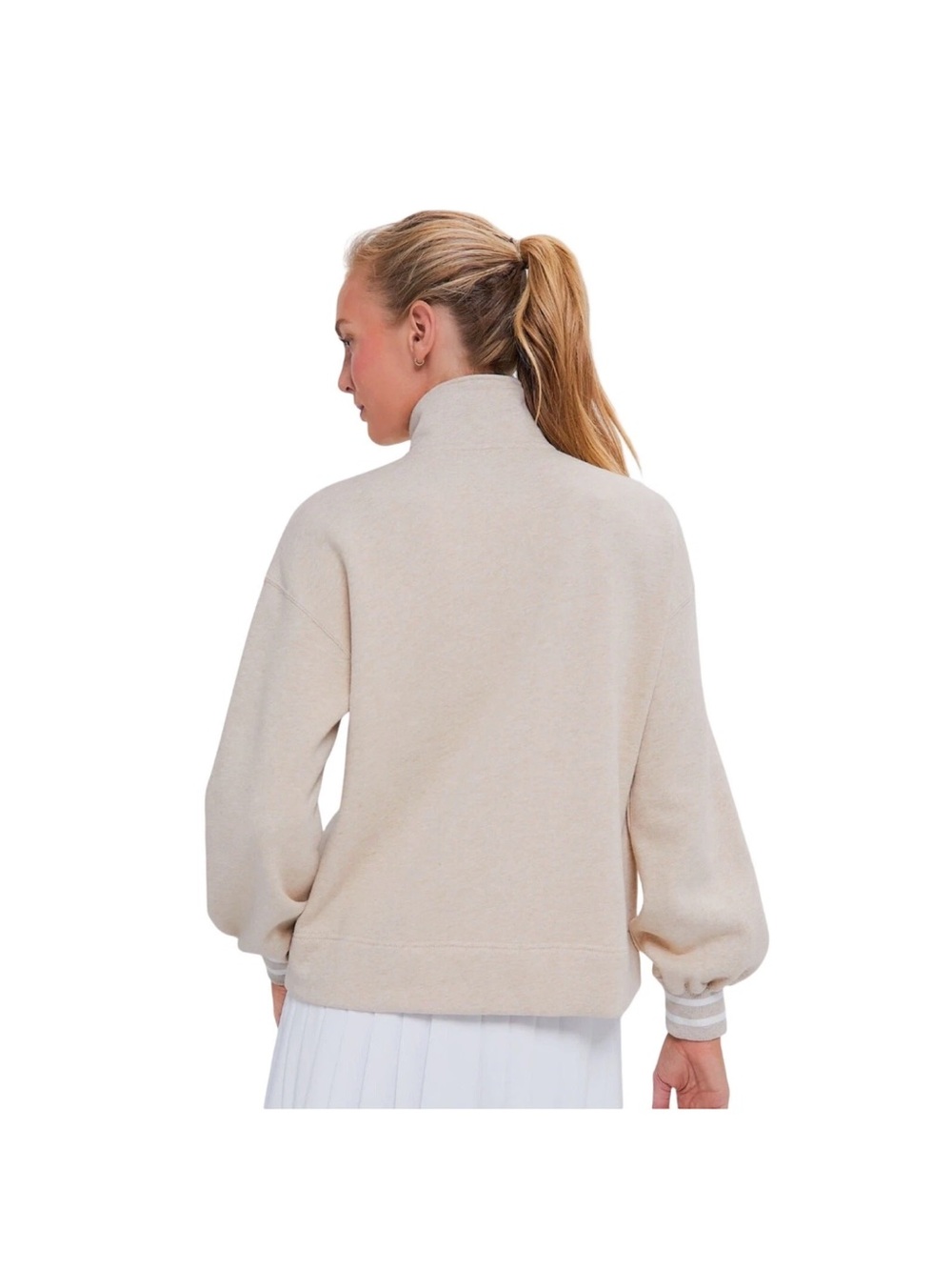 Tuckernuck TNuck Quarter-Zip Pullover Sweater in Light Beige Small - Picture 4 of 10